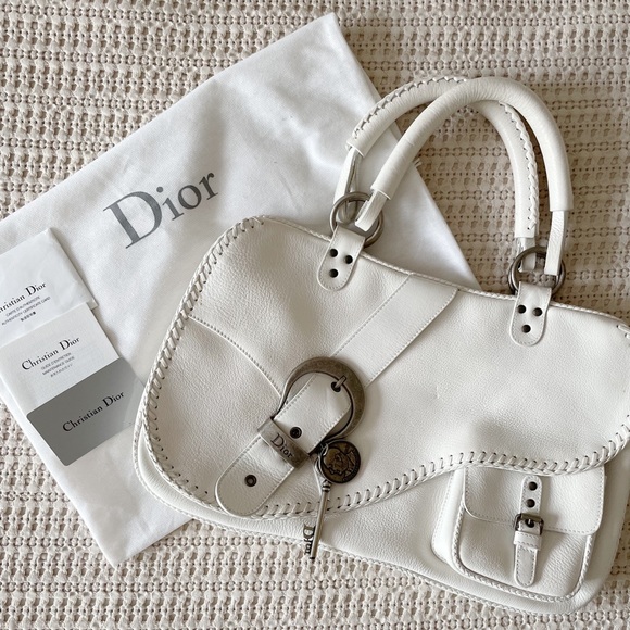 Christian Dior white leather double pocket purse - Picture 1 of 13